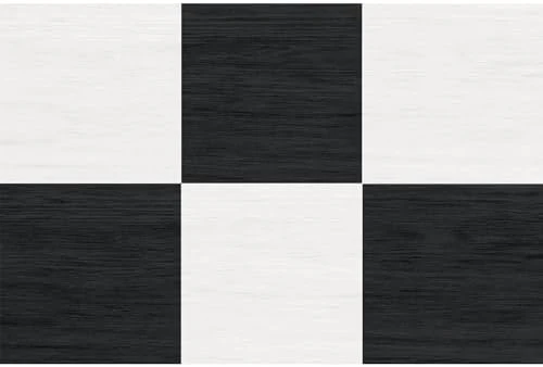 FloorPops x Chris Loves Julia 12-in by 12-in Lawrence Black Peel and Stick Floor Tiles, FP5059