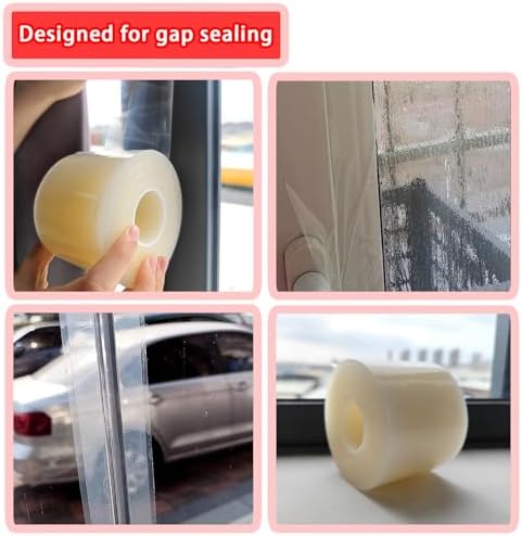 Birllaid Transparent Window Weather Sealing Tape, 3 Inch x 33 Yards, Window AC Insulation Air Conditioner Sealing Tape, No Residue, Clear - Image 3