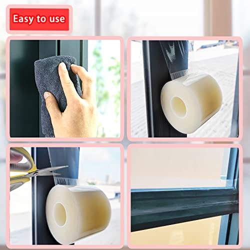 Birllaid Transparent Window Weather Sealing Tape, 3 Inch x 33 Yards, Window AC Insulation Air Conditioner Sealing Tape, No Residue, Clear - Image 6