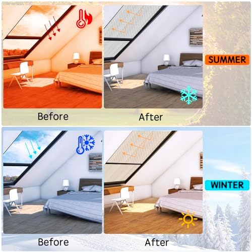 Reflective Foil Insulation, Double Reflective Bubble Insulation Sheet, Aluminum Foil Bubble Shield, Radiant Barrier Roll for RV Windows Weatherproofing (59''x 8.2Ft) - Image 4