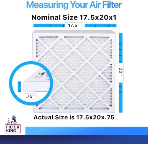 Filter King 17.5x20x1 Air Filter | 4-PACK | MERV 8 HVAC Pleated A/C Furnace Filters | MADE IN USA | Actual Size: 17.5 x 20 x .75" - Image 2