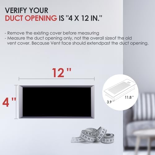 Quiet Register Booster Fan Fits 4" x 12" Register Holes, 10-Speed Smart Heating Cooling AC Vent Fan with Remote Control and Thermostat Control - White - Image 3