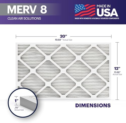 BNX TruFilter 12x20x1 Air Filter MERV 8 (6-Pack) - MADE IN USA – Dust & Pet Defense Pleated Air Conditioner HVAC AC Furnace Filters for Dust, Pet, Mold, Pollen MPR 600 – 700 & FPR 5 - Image 2