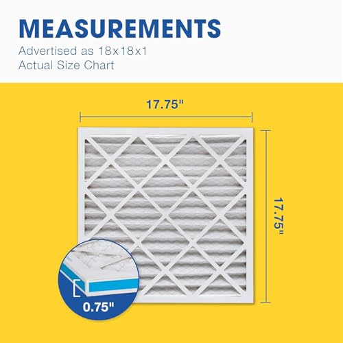 Aerostar 18x18x1 MERV 6 Pleated Air Filter, AC Furnace Air Filter, 6 Pack (Actual Size: 17 3/4"x17 3/4"x3/4") - Image 5