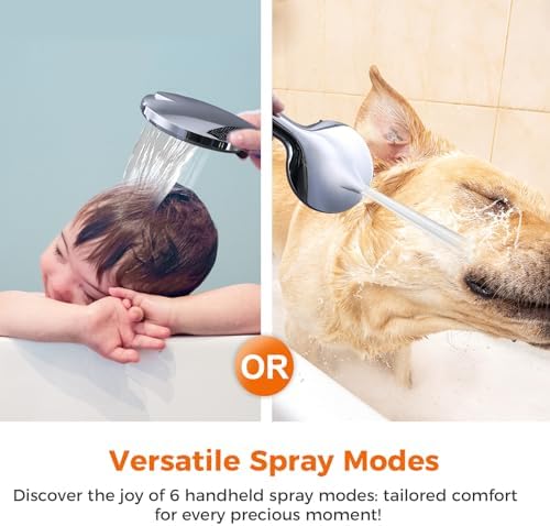 10 inch Rainfall Shower Head Combo Stainless Steel, THE FIRST WATERFALL mode, 10 Inch Rain Shower Head with Handheld 6 Spray Modes High Pressure, Overhead Shower Adjustable Extension Arm,Chrome - Image 5