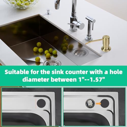 Soap Dispenser for Kitchen Sink, Built in Sink Soap Dispenser, Countertop Soap Dispenser Pump with 47" Extension Tube kit, No Need to Fill Little Bottle Again, Golden - Image 5