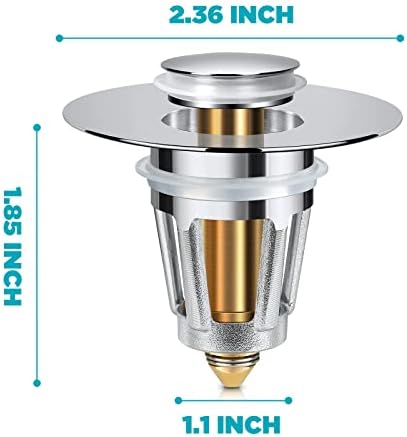 Bathroom Sink Stopper, for 1.1-1.5 Inch Bullet Core Push Type Basin Pop Up Drain Filter, Sink Drain Strainer - Image 4