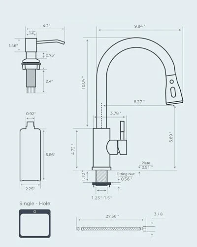 FORIOUS Kitchen Faucet with Soap Dispenser and Pull Down Sprayer, High Arc Single Handle Classic 3 Modes Stainless Steel Faucet for Kitchen Sink Farmhouse RV Bar Laundry Camper, Oil Rubbed Bronze - Image 5
