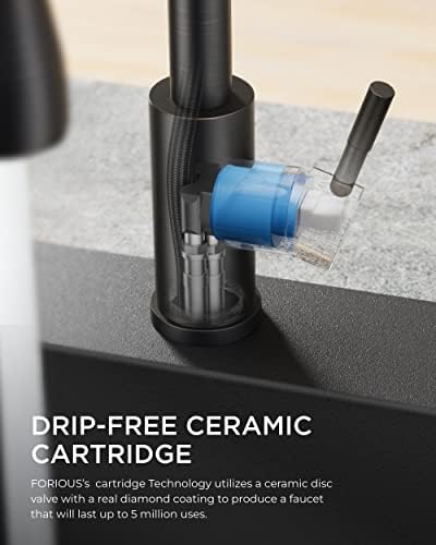 FORIOUS Kitchen Faucet with Soap Dispenser and Pull Down Sprayer, High Arc Single Handle Classic 3 Modes Stainless Steel Faucet for Kitchen Sink Farmhouse RV Bar Laundry Camper, Oil Rubbed Bronze - Image 7