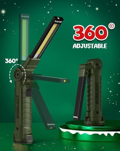 Coquimbo Tool Gifts for Men, Rechargeable LED Work Lights Grill Light with Magnetic Base 5 Modes 360° Rotate Mens Birthday Gifts for Dad Husband Grandpa Boyfriend (4 Pack Green) - Image 9
