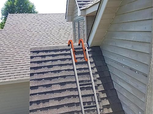 Roof Ladder Hook, 2 Pack Ladder Stabilizer, Heavy Duty Steel 500 Lbs Weight Ratin, Roof Ridge Extension with Wheel for Safe and Easy Access - Image 4