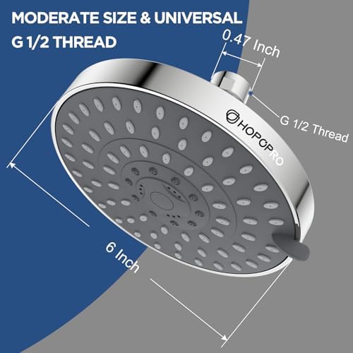 HOPOPRO 5-Mode High Pressure Shower Head - The Washington Post, NBC News, Today TV Show Recommended - High Flow Fixed Showerheads (6 Inch Chrome) - Image 3