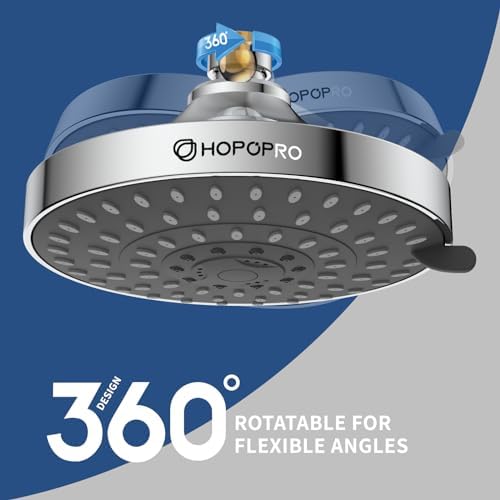 HOPOPRO 5-Mode High Pressure Shower Head - The Washington Post, NBC News, Today TV Show Recommended - High Flow Fixed Showerheads (6 Inch Chrome) - Image 4