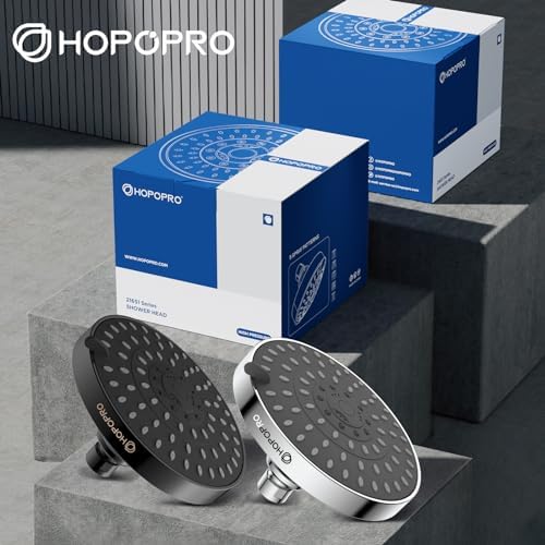 HOPOPRO 5-Mode High Pressure Shower Head - The Washington Post, NBC News, Today TV Show Recommended - High Flow Fixed Showerheads (6 Inch Chrome) - Image 6