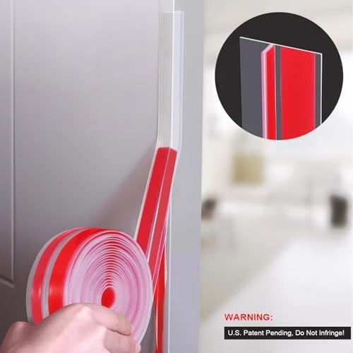T-Shaped Clear Silicone Seal Strip for Door & Windows Gaps,Weather Stripping Door Seal Strip,20Ft Door Draft Stopper for Side of Door - Image 2