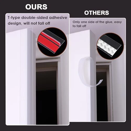 T-Shaped Clear Silicone Seal Strip for Door & Windows Gaps,Weather Stripping Door Seal Strip,20Ft Door Draft Stopper for Side of Door - Image 6