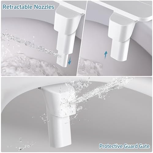 Ultra-Slim Bidet Dual Mode Bidet Attachment for Toilet, Bidet Toilet Seat Attachment with Pressure Controls(Feminine/Posterior Wash),Easy to install Design Non-Electric Bidet - Image 3