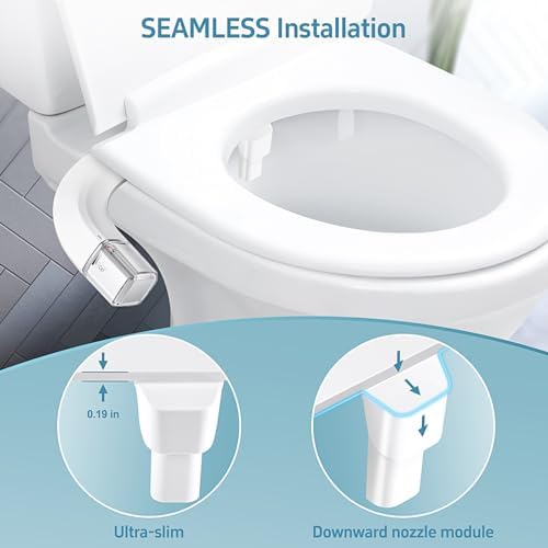 Ultra-Slim Bidet Dual Mode Bidet Attachment for Toilet, Bidet Toilet Seat Attachment with Pressure Controls(Feminine/Posterior Wash),Easy to install Design Non-Electric Bidet - Image 4