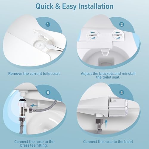 Ultra-Slim Bidet Dual Mode Bidet Attachment for Toilet, Bidet Toilet Seat Attachment with Pressure Controls(Feminine/Posterior Wash),Easy to install Design Non-Electric Bidet - Image 5