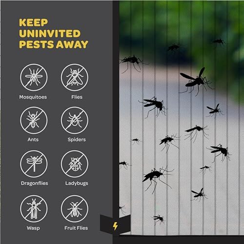 Hands-Free Magnetic Screen Door, Heavy Duty, Self Sealing Screen Door Mesh Protector, Pet and Kid-Friendly, Stay-Open Buckle, Keeps Bugs Out While Letting Nature in, Fits Door Size (30" x 80") - Image 4