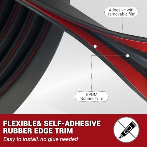 EPDM Rubber Edge Trim, 1/8" Self Adhesive, Black, 20Ft, Fit for 3/32"-5/32" Width Edge, Weather Resistant, Easy to Cut, Bend, Install and Remove - Image 3