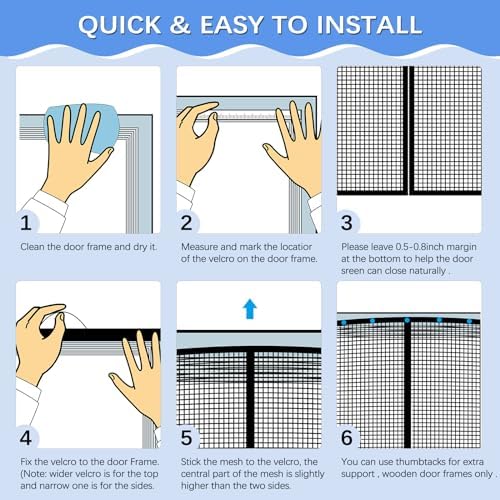Garage Door Screen for 1 Car Garage 10x8FT, Magnetic Screen Garage with Retractable Fiberglass Mesh and Heavy Duty Weighted Bottom, Easy Assembly & Pass, Hands Free Screen Door Kit - Image 5