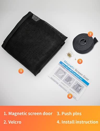 Magnetic Screen Door, Fit for Door Size:32"x82", Screen Itself Size 34"x83" Hands Free Entry, Pet and Kid Friendly, Reinforced Fiberglass Screen Door Mesh w/ 36 Strong Magnets for Patio/Front/Doorway - Image 8