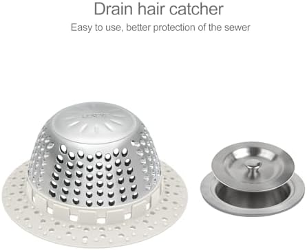 LEKEYE Shower Drain Hair Catcher/Shower Drain Cover/Drain Protector for Pop-Up & Regular Drains(Light Gray) - Image 2