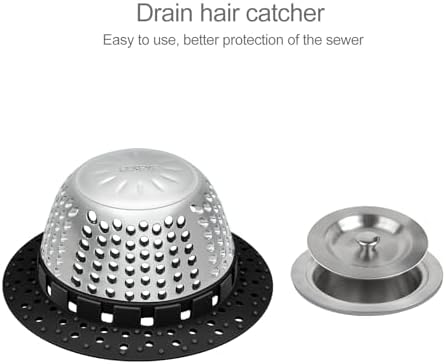 LEKEYE Shower Drain Hair Catcher/Bathtub Drain Cover/Drain Protector for Pop-Up & Regular Drains(Black) - Image 2