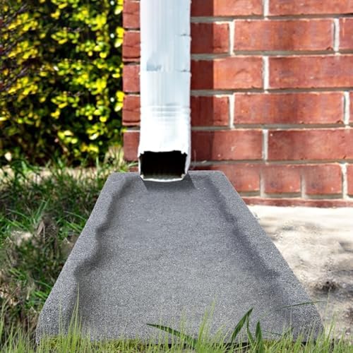 2 Pack Rubber Downspout Splash Block Rain Gutter Down Spout Drain Trays Gray - Image 5