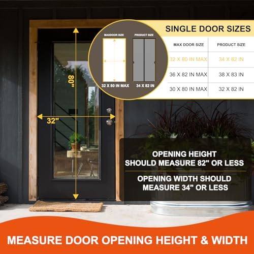 Fiberglass Magnetic Screen Door Fit Door Size 32 x 80 in- Heavy Duty Fiberglass Screen Door Mesh for Interior Door, Patio and Sliding Doors - Door Screen Magnetic Closure Let Fresh Air in - Image 2