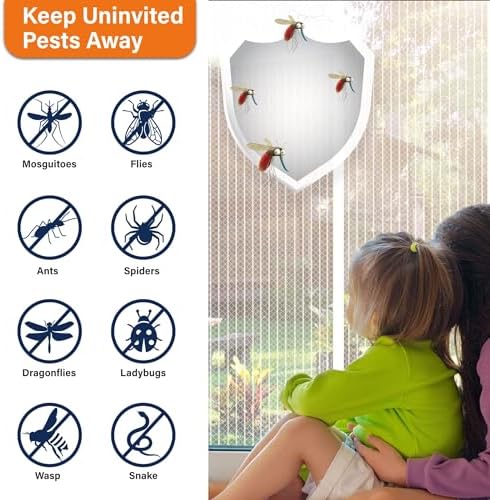 Magnetic Screen Door, Keep Bugs Out, Pet & Kid Friendly,Works with Front Doors, Sliding Doors,Fit Door Size 36 x 78 Inches White - Image 3