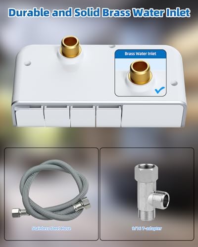 Hibbent Bidet Attachment for Toilet, Non-Electric Dual Nozzle for Frontal & Rear Wash, Adjustable Water Pressure Control, Fresh Water Bidet Toilet Seat, Self Cleaning Water Sprayer, White - Image 7