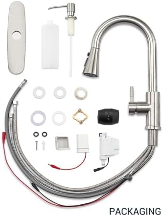 APPASO Touchless Kitchen Faucet, Motion Sensor Kitchen Sink Faucet with Pull Down ABS Sprayer 3 Modes, Activated Hands Free Faucets for Kitchen Sink with Soap Dispenser Stainless Steel, Brushed Nickel - Image 6