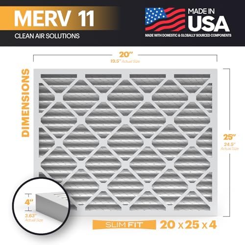 BNX TruFilter 20x25x4 (19.5’’ x 24.5’’ x 3.63‘’ Slim Fit) MERV 11 Air Filter 2-Pack - MADE IN USA - Air Conditioner Furnace Filters HVAC AC Furnace Filters for Allergy Dust, Pet, Mold, MPR 1200 FPR 7 - Image 2