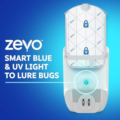 Zevo 4 Flying Insect Traps & 4 Cartridges - Plug In Fly Trap & Indoor Bug Catcher for Gnats, House & Fruit Flies - Mess-Free - Use in Any Room - Uses Blue & UV Light (4 Plug In Devices & 4 Cartridges) - Image 4