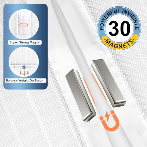 Magnetic Screen Door Fits Door Size 29" x 80", Screen Door Mesh,Door Screen Magnetic Closure for Patio Door Enjoy Air Fresh-White, Actual Screen Size 30" x 81" - Image 4