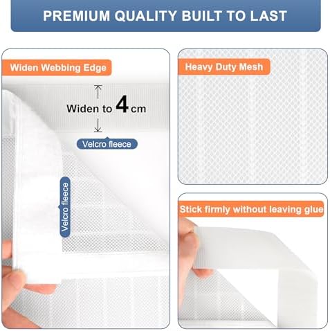 Magnetic Screen Door Fits Door Size 72" x 80", Screen Door Mesh,Door Screen Magnetic Closure for Patio Door Enjoy Air Fresh-White, Actual Screen Size 74" x 81" - Image 6