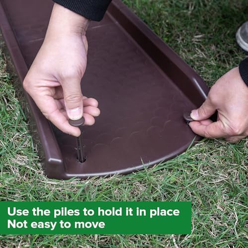 Splash Blocks for Gutters Downspouts, 24" Downspout Extensions for Rain Water Drainage, Thickened Gutter Splash Guard with Fixing Piles(2 Pack, Brown) - Image 4
