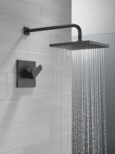 Delta Faucet Modern Raincan Square Single-Function Shower Valve Trim Kit Black, Shower Faucet Set, Rainfall Shower Head Black, Delta Shower Trim Kit, Matte Black T14268-BL-PP (Valve Not Included) - Image 2
