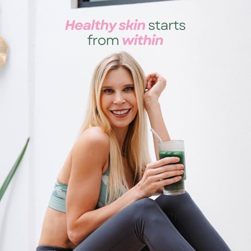 Glow Greens Powder, Collagen with Probiotics, Vitamins, Digestive Enzymes, Superfoods, Gut Health, Bloating Relief, Radiant Skin, Natural Glow, Spirulina, Juice Mix, 30 SVG, Mango - Image 6
