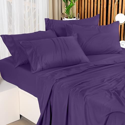 Utopia Bedding Queen Sheet Set – 4 Piece Bed Sheets for Queen Size Bed, Soft and Breathable Microfiber, Includes 1 Fitted Sheet, 1 Flat Sheet and 2 Pillowcases (Egg Plant) - Image 6