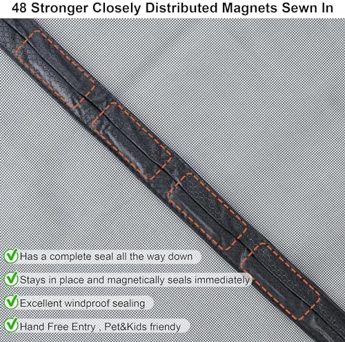 Magnetic Screen Door Thicker 255g/㎡ Mesh,Reversible Wide Left Right Side Opening Fits Door to 70 x 80,Heavy Duty Mesh French Bug Door Screen Magnetic Closure for Sliding Patio Door,Screen 73"x81" - Image 5
