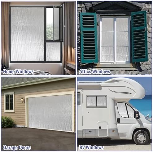 YoleShy Double Reflective Insulation 59 in X 8.2 FT RV Window Insulation for Summer Heat Reflective Window Film for Roof, Car, Garage Doors - Image 3