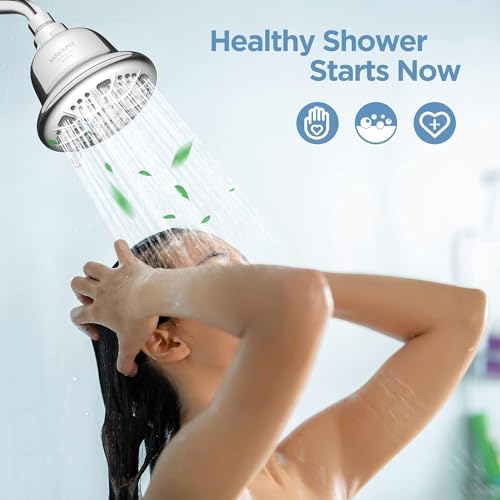 Filtered Shower Head with Upgraded Activated Carbon Filter - High Pressure Shower Head with Hard Water Softener - 7 Settings Bathroom Rain Showerhead to Remove Chlorine and Heavy Metals - Image 7
