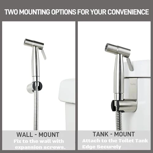 Handheld Toilet Bidet Sprayer for Toilet-Adjustable Water Pressure Control with Bidet Hose for Feminine Wash, Stainless Steel Brushed Nickel Cloth Diaper for Baby Wash (Stainless Steel, 1) - Image 6