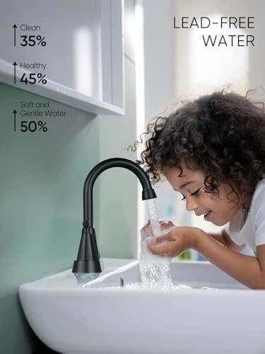 Cobbe Bathroom Faucets for Sink 3 Hole, 4 Inch with Pop Up Drain and 2 Supply Hoses, 2 Handle Centerset Bathroom Faucet for Sink Vanity, Midnight Black Matte - Image 6