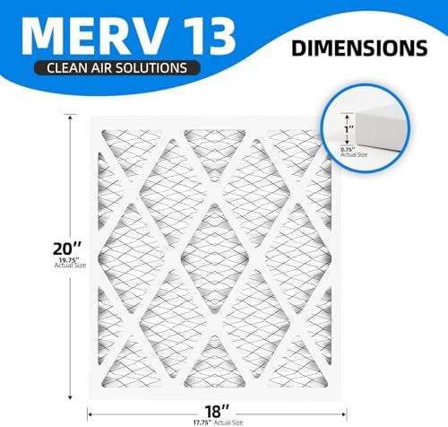 (4 Pack) 18x20x1 Furnace Air Filters, MPR 1900 & FPR 10, MERV 13 Pleated Air Filter (Actual Size: 17.75" x 19.75" x 0.75") - Image 3
