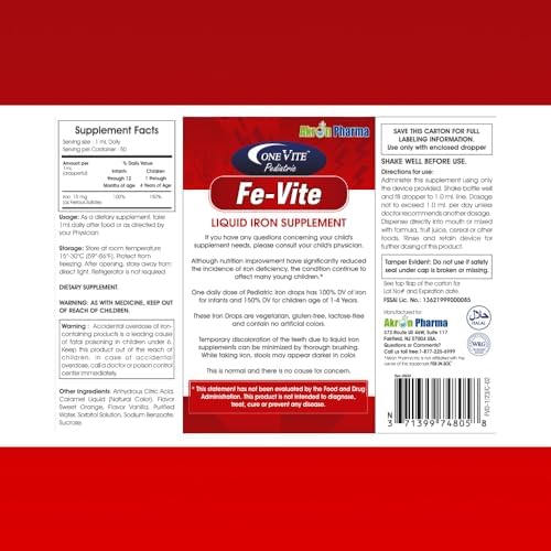 Pediatric FE-Vite Drops | Liquid Iron Supplement | 50ml, 1.66 Fl Oz (Pack of 1) - Image 6