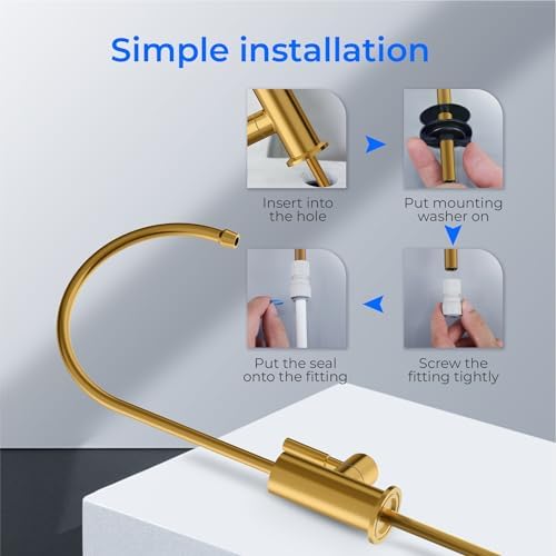 Waterdrop Reverse Osmosis Drinking Water Faucet Stainless Steel, Lead-Free，Gold - Image 6